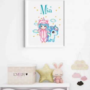 Lámina Aniet y el pequeño unicornio