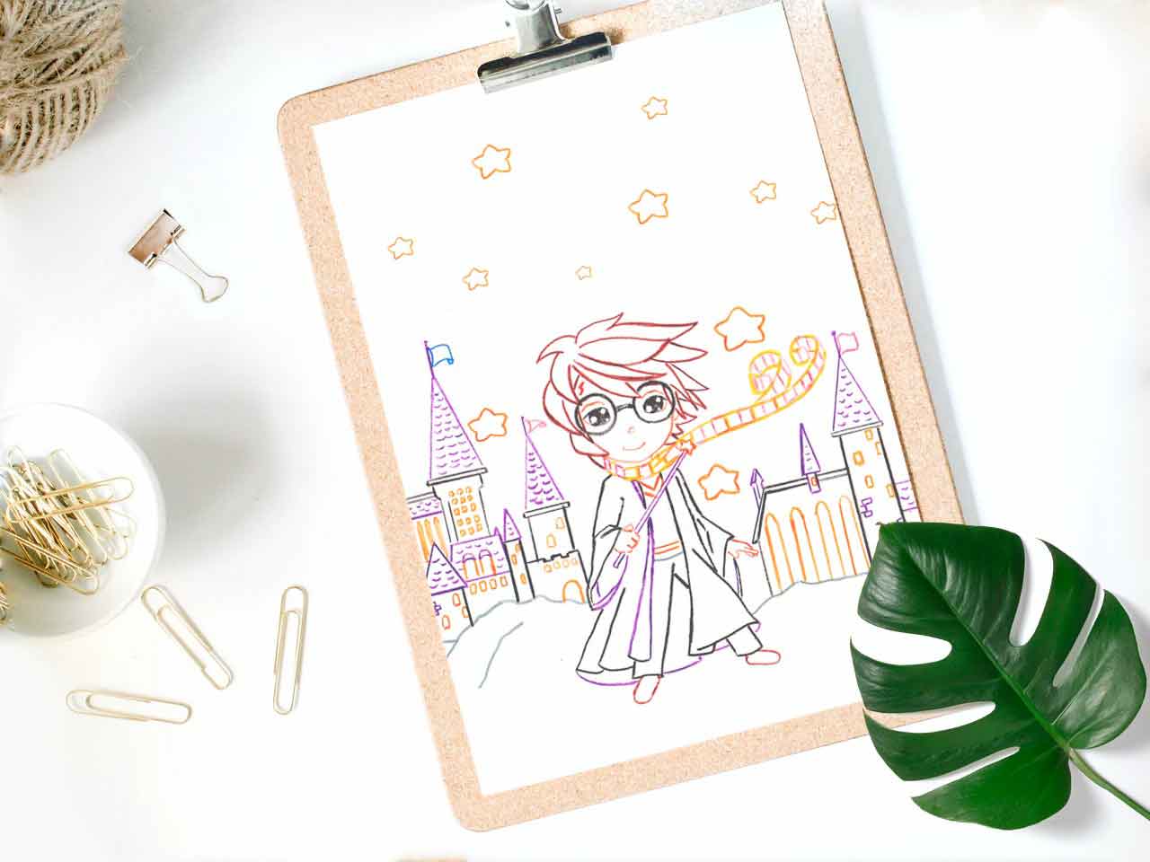 Pack lámina para colorear Harry Potter