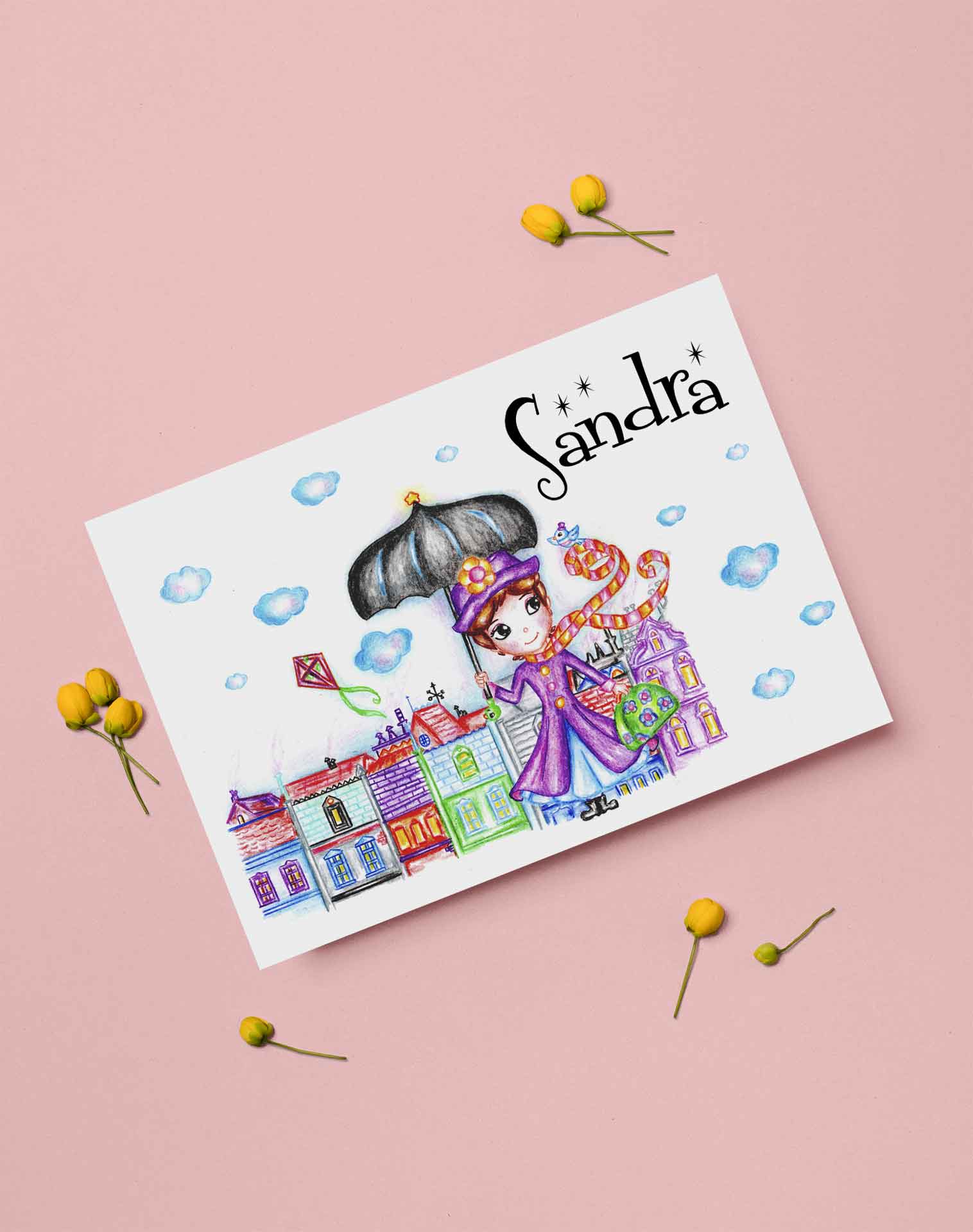 Pack lámina para colorear Mary Poppins - Imagen 2