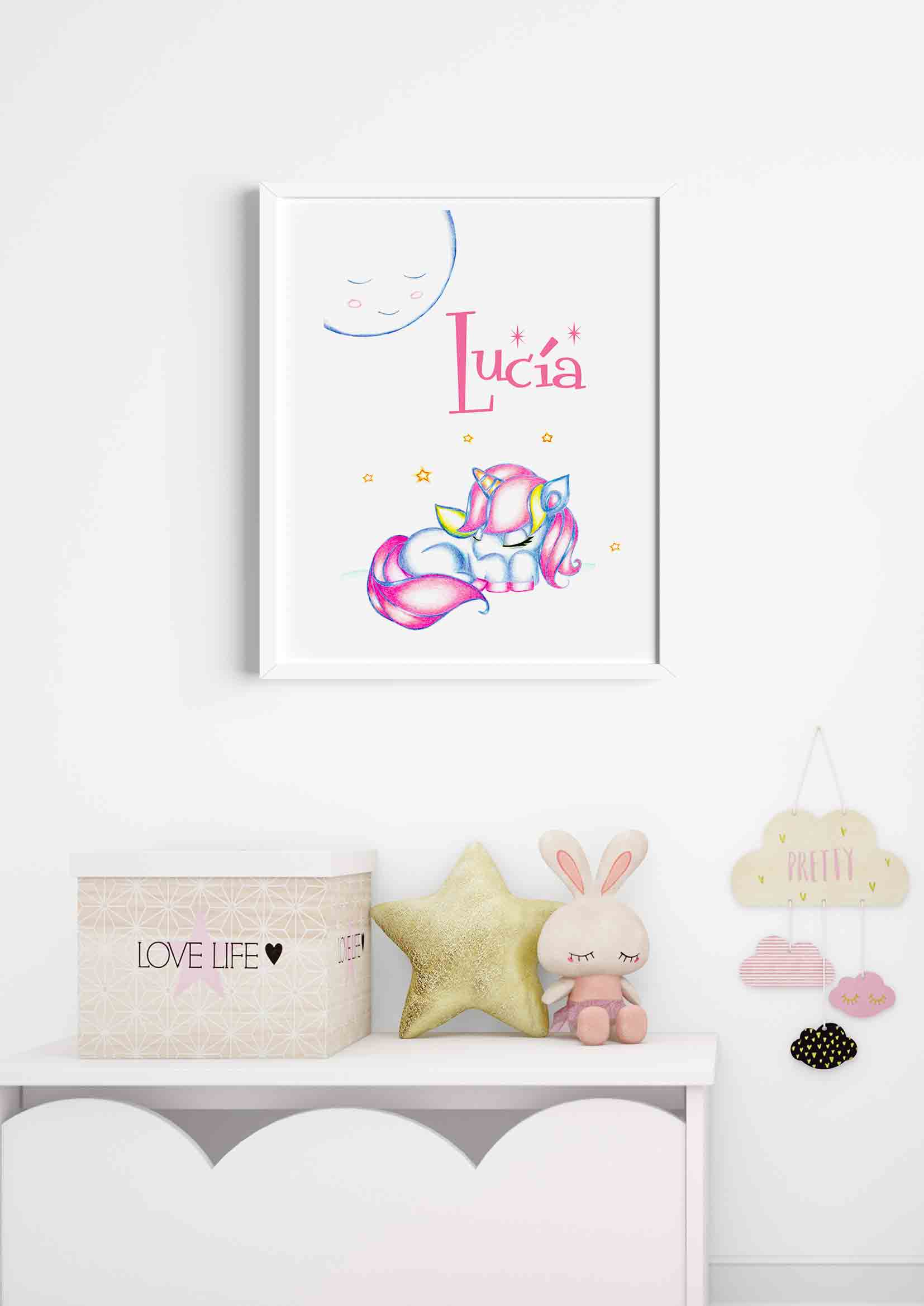 Lámina Unicornio Luna