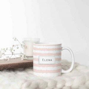 Taza Rayas Rosa